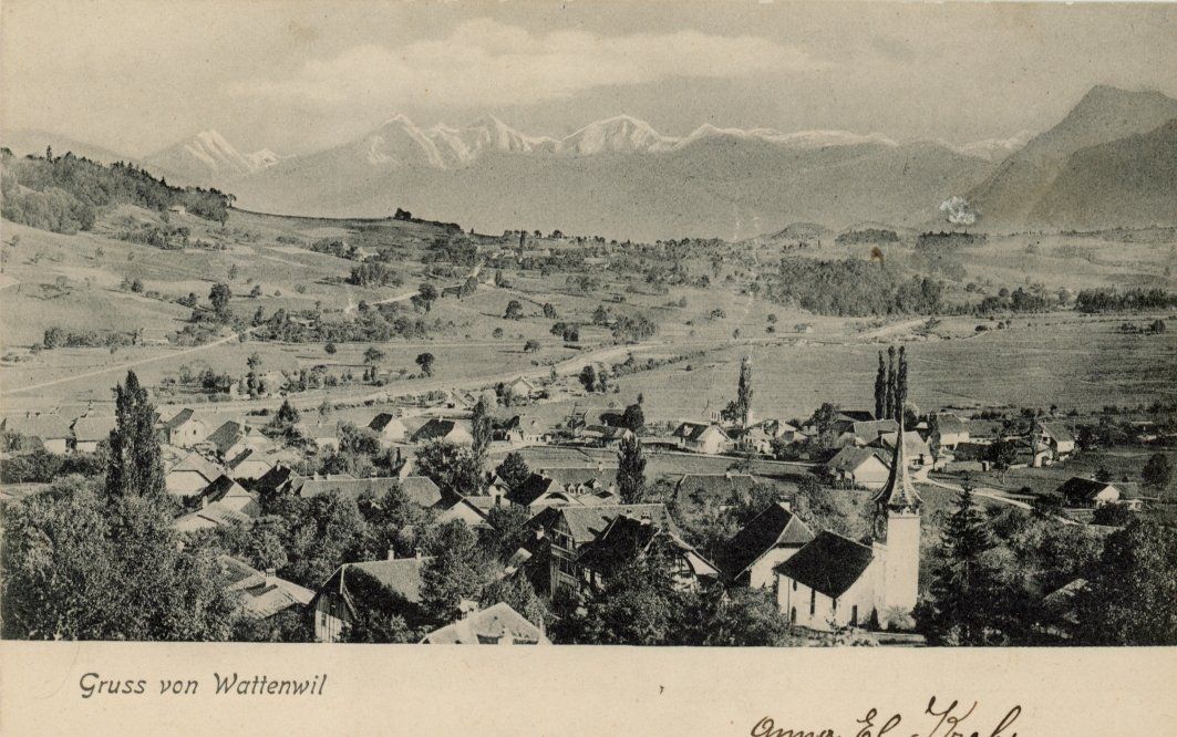 Cartoline postali: Wattenwil   BE   -    GRUSS aus WATTENWIL – Usato da Brig venduto da Valcards54