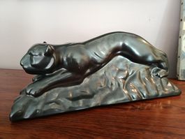 Art Deco Panther / Löwin 30er Jahre Keramik top Zustand