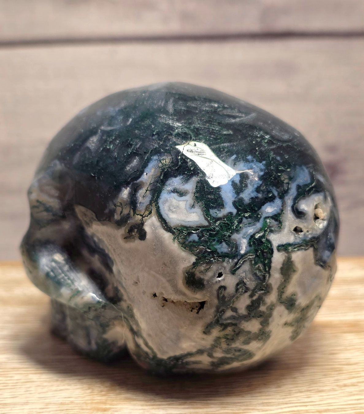 Minerali & Pietre curative: Moosachat Schädel 735g – Nuovo e nell'imballaggio originale da Matzingen venduto da Shay_Crystalz 3