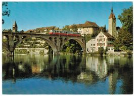 AK Bremgarten AG mit Eisenbahn