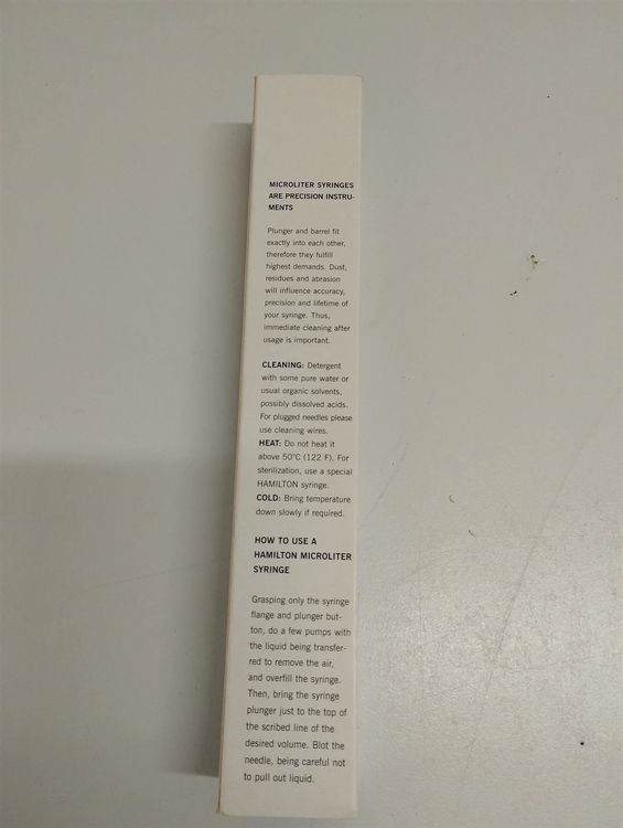 Tecnologia medica: Hamilton Microliter Syringes 100ul – Usato da Niederdorf venduto da LeptonAG_Labor 4