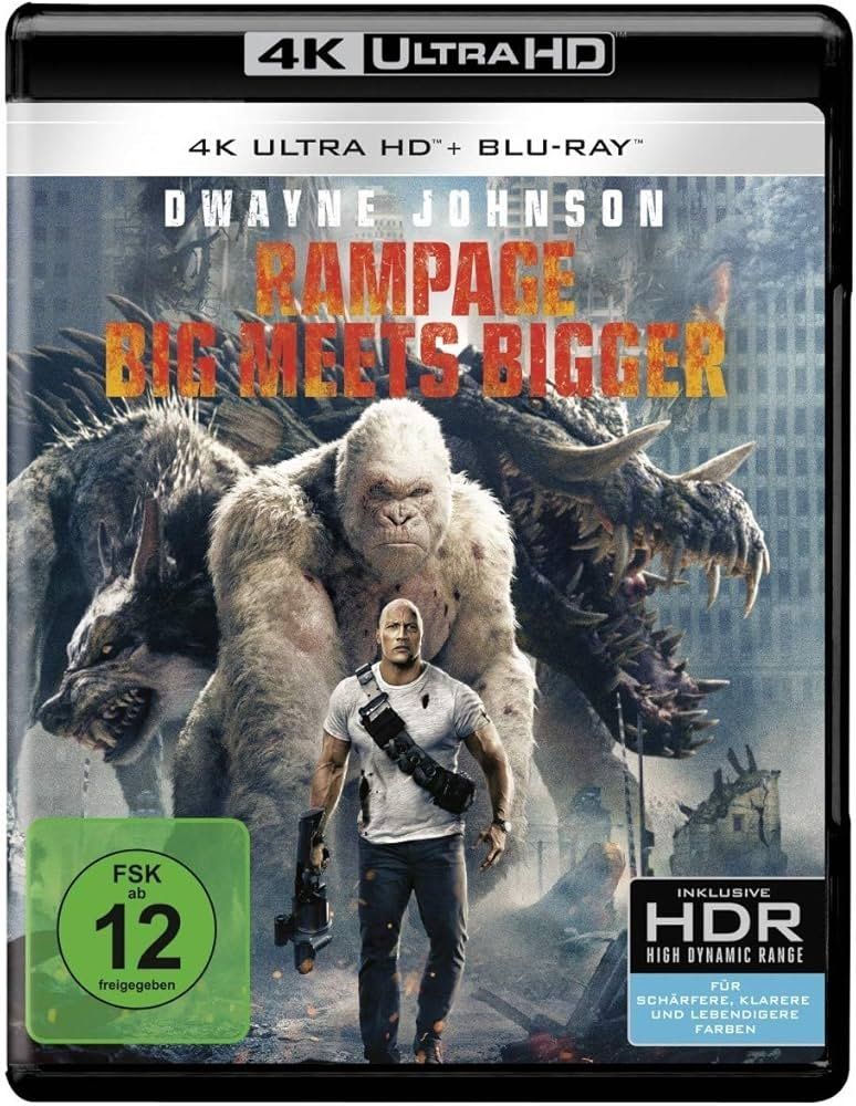 Tutti i DVDs: Rampage 4K Ultra HD + Blu-Ray Dwayne Johnson neu – Usato da Biberist venduto da DerRegenbogenfisch