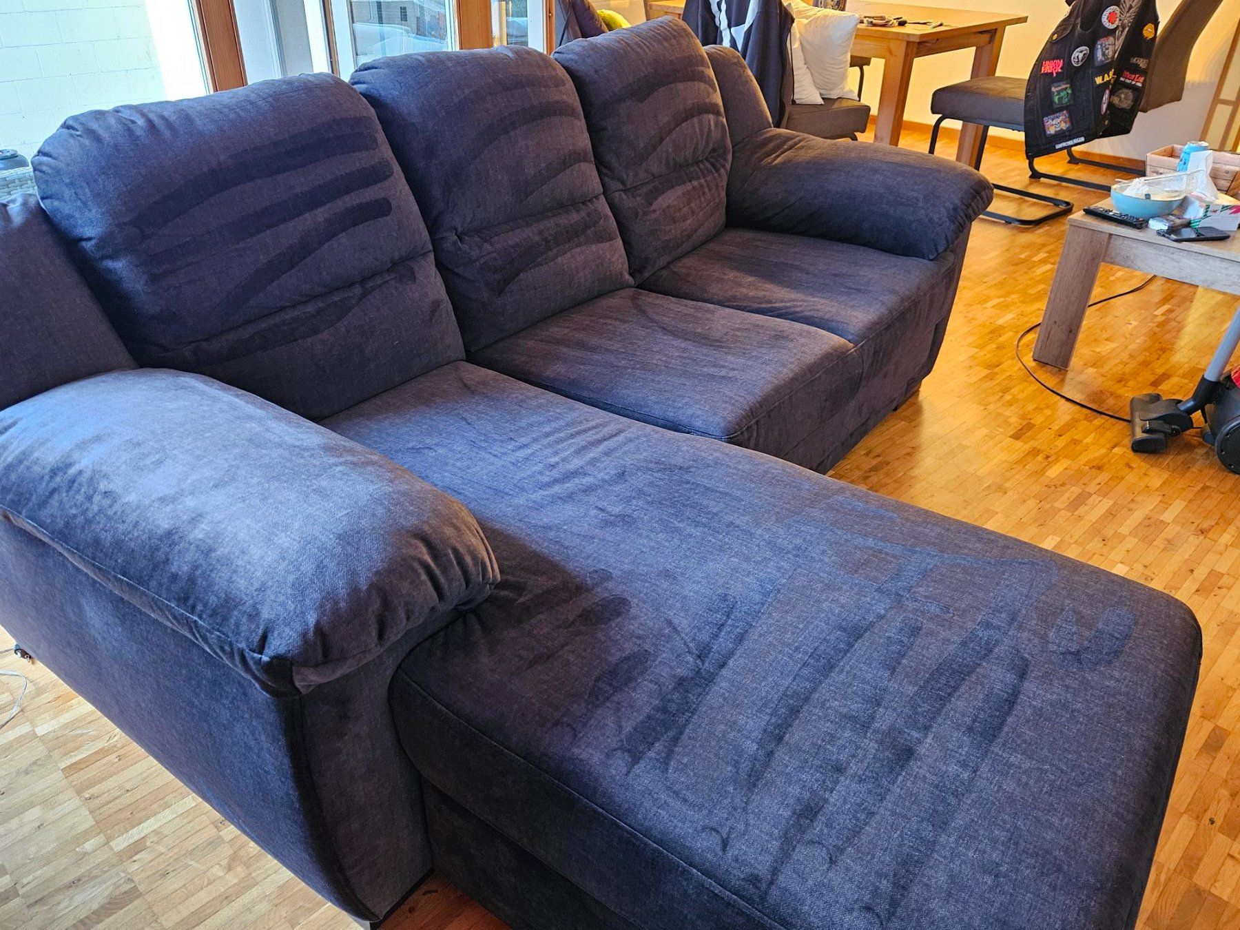 Sofas: Vintage Ecksofa im 90er-Stil | Anthrazit | Samt – Gebraucht aus Hinwil von _chlini 2