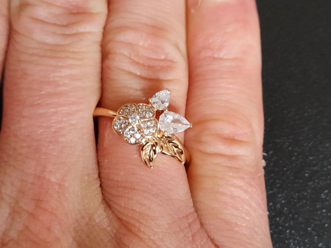 Ringe: Blume Ring, vergoldet, size 8 (57) – Gebraucht aus Aarau von Reto_BA_01 1