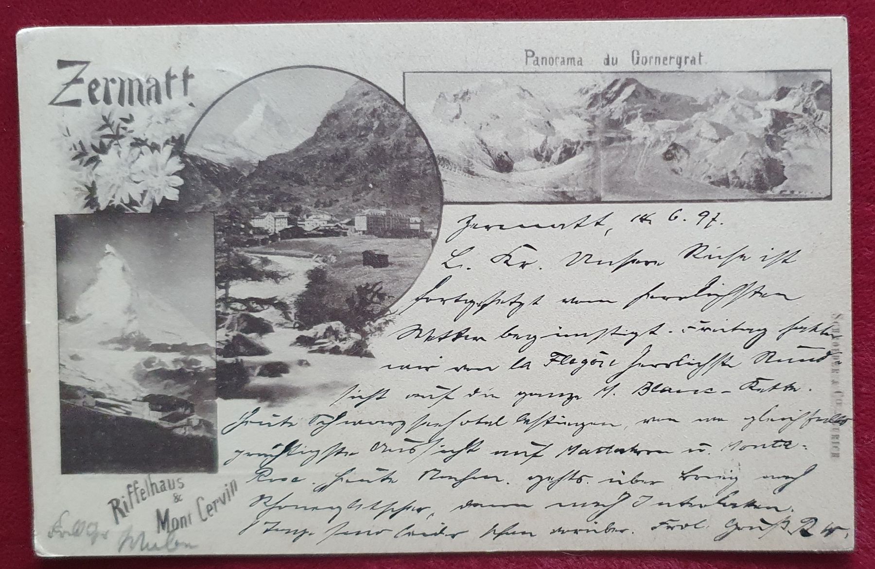 Cartoline postali: Zermatt 1897 – Usato da Kreuzlingen venduto da Rschweiz1