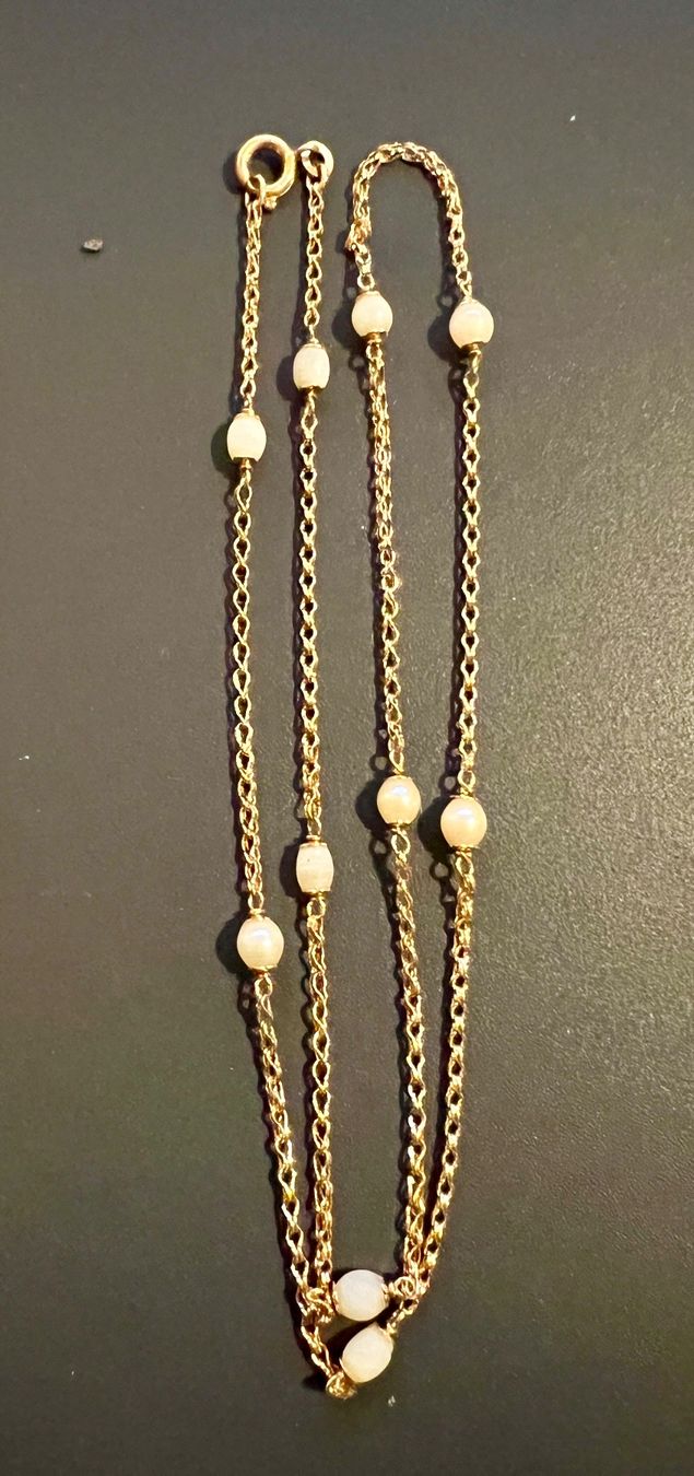 Catenine: Gold-Collier 18K mit Perlen – Usato da Chur venduto da Penting1935 1