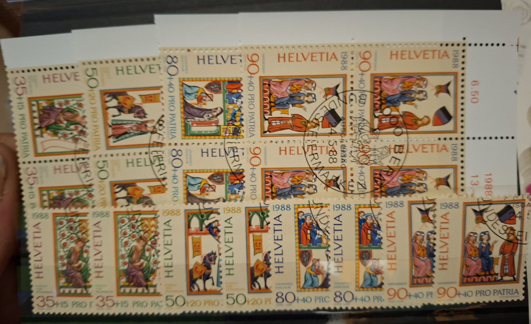 Alle Briefmarken: Pro Patria 4er Blocks / Einzelmarke Et 1988 – Gebraucht aus Balgach von SIMEON27