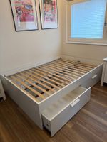 Bett mit Schubladen Weiss 146x200 cm