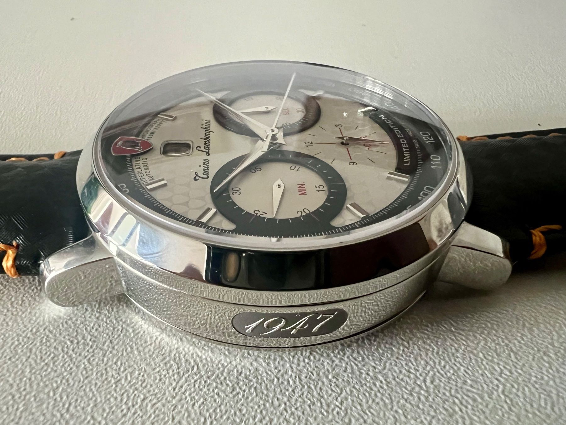 Lamborghini Uhren: LAMBORGHINI 1947 Automatic Chronograph Ltd.x/100, SRP 3300.- – Neu und originalverpackt aus Le Mont-sur-Lausanne von LycaGallery 5