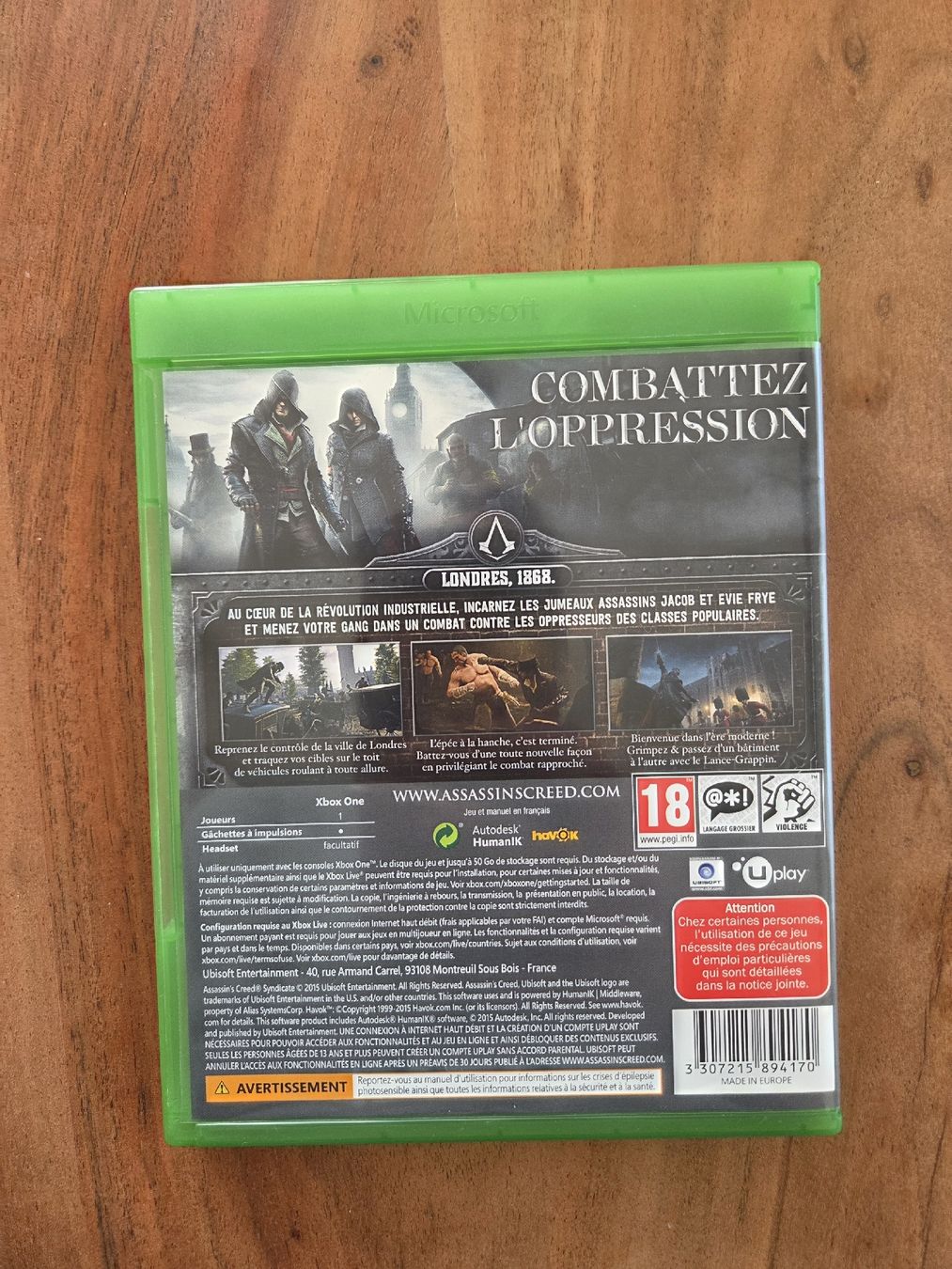 Giochi: Jeu XBOX ONE "Assassin's Creed Syndicate" – Usato da Les Vérines venduto da Doubulle 1