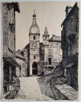 Jacques Jacobi: Église de Murat FR, Tuschezeichnung 1944