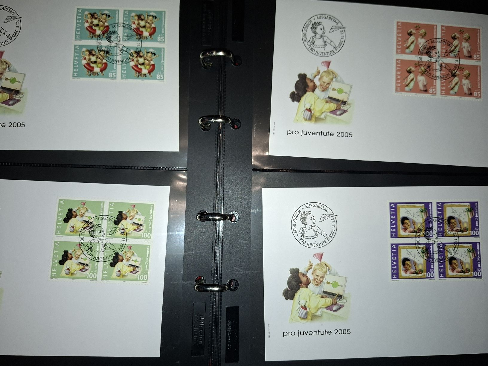 Tutti i francobolli: FDC 4er Blocks Sammlung / Div mit Album – Usato da Balgach venduto da SIMEON27