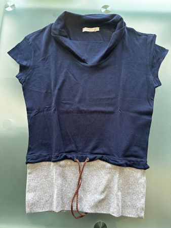 Pull bleu marine et gris Fabiana Filippi taille 10/S