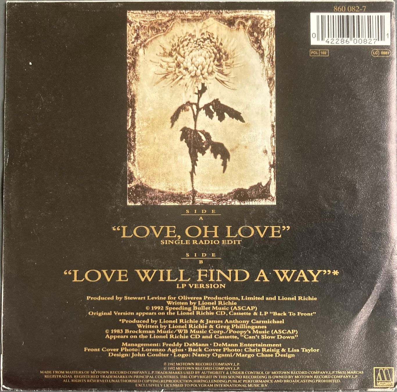 Dischi in vinile: LIONEL RICHIE - LOVE, OH LOVE – Usato da Poliez-Pittet venduto da Newtown-Records 1