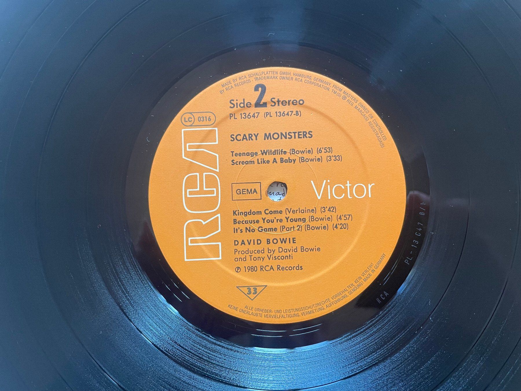 Schallplatten: David Bowie, Scary Monsters, D – Gebraucht aus Kleinlützel von Vinylspezi 2