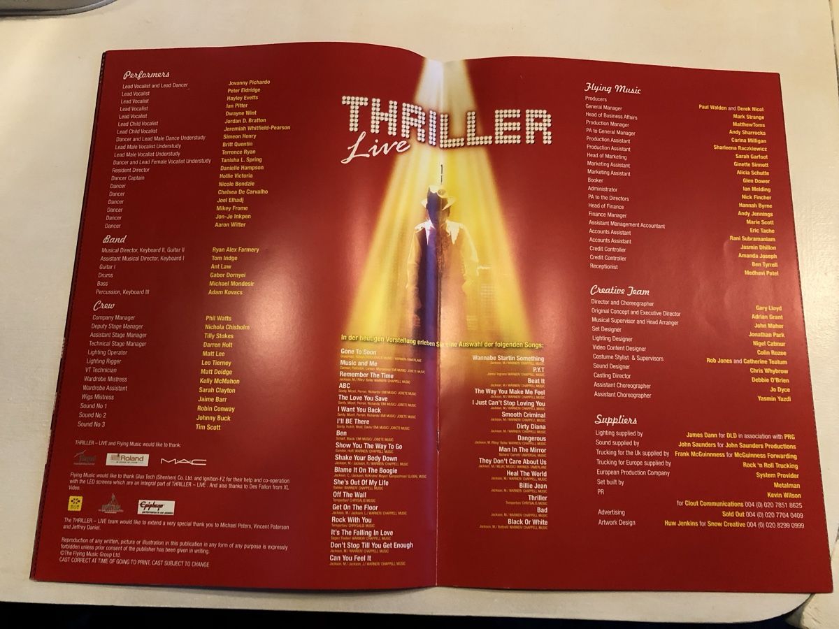 Riviste & Magazine: Programheft Thriller Live – Usato da Rüschegg Heubach venduto da sharky81 2
