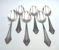 6 WMF 900 Fächer Suppenlöffel versilbert (1B)