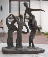 Sport + Spiel Skulptur Bronze Unikat von Andy Hunziker CH