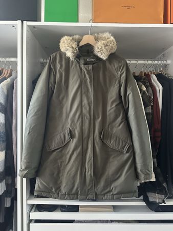 Woolrich Damen Parka Daune Fellkapuze Oliv Gr. L