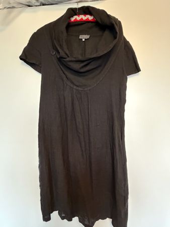Schönes schwarzes Leinenkleid Gr. M,ungefüttert, feminin!