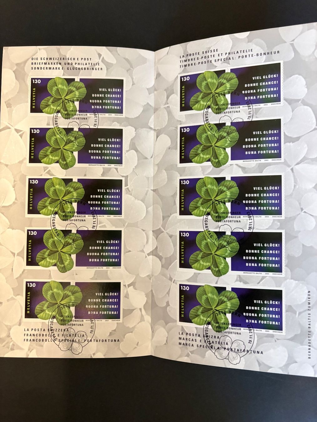Tous les timbres: Briefmarken Glücksbringer (II), 2003 – D'occasion à Steinmaur par Nicorutishauser 1