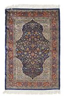 Hereke signed silk carpet, Turkey, 20th c, 92x136 cm