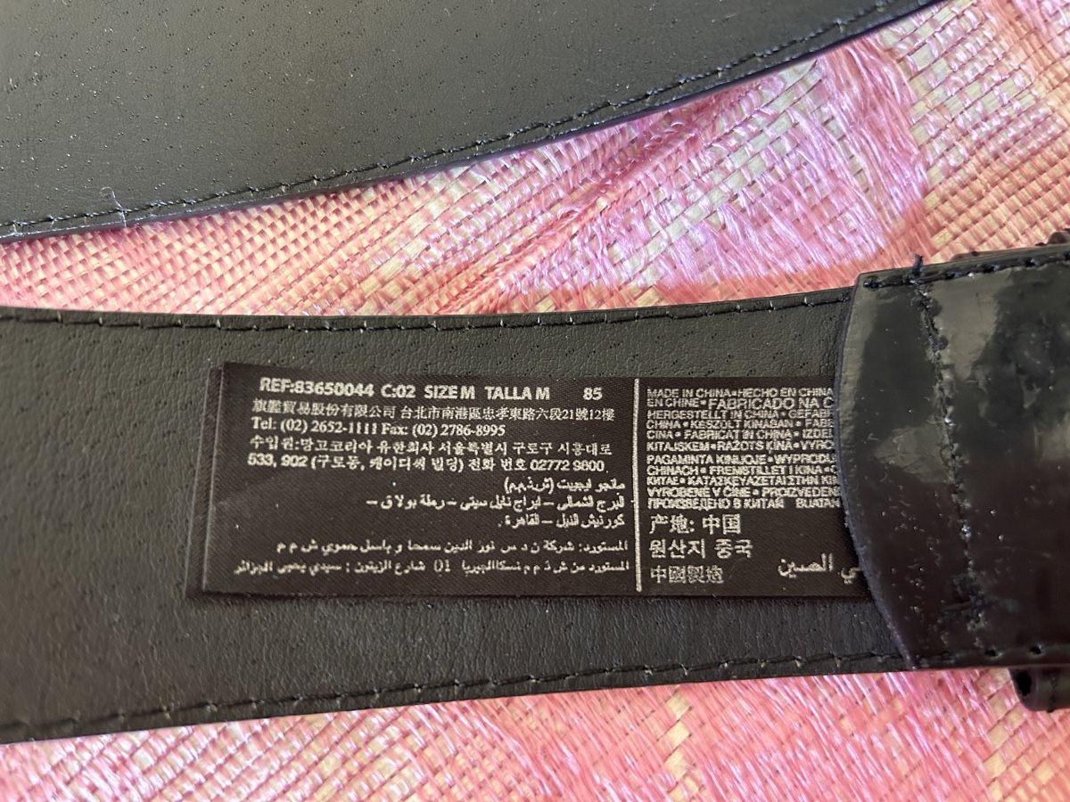 Gürtel: Stylish Black Leather Belt with Statement Buckle - Size M – Gebraucht aus Genève von Noemie.wrmsi 3