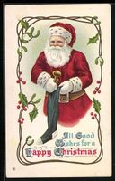 Weihnachtsmann mit Strumpf und Musikinst