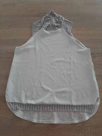 Elegantes Top in weiss mit silber/grau Gr. S
