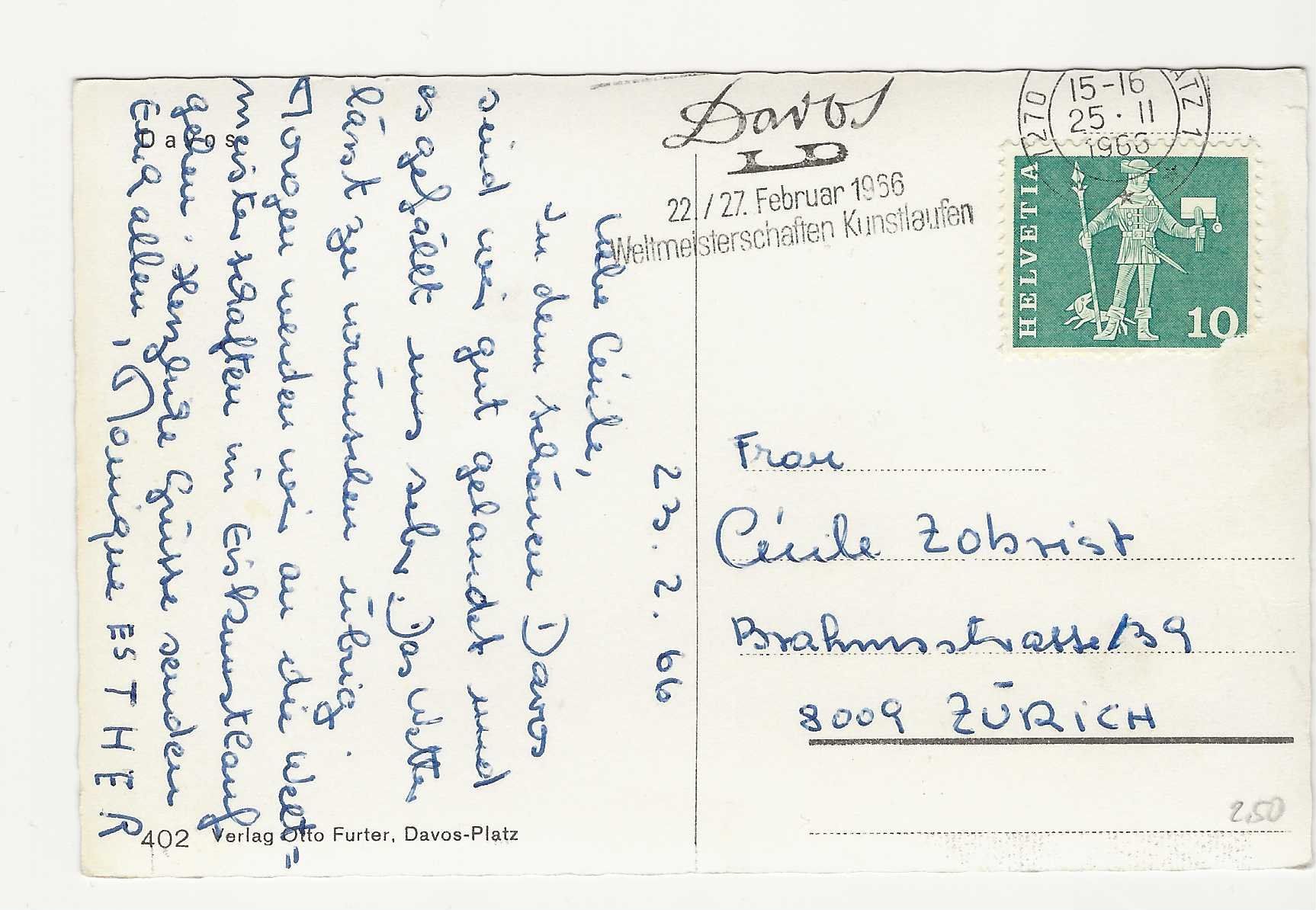 Cartoline postali: DAVOS  GENERALANSICHT  1966 – Usato da Küttigen venduto da rolypo 1