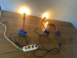 Klemmlampen gelb/rot/blau 3 Stück max.40 W inkl.Leuchtmittel