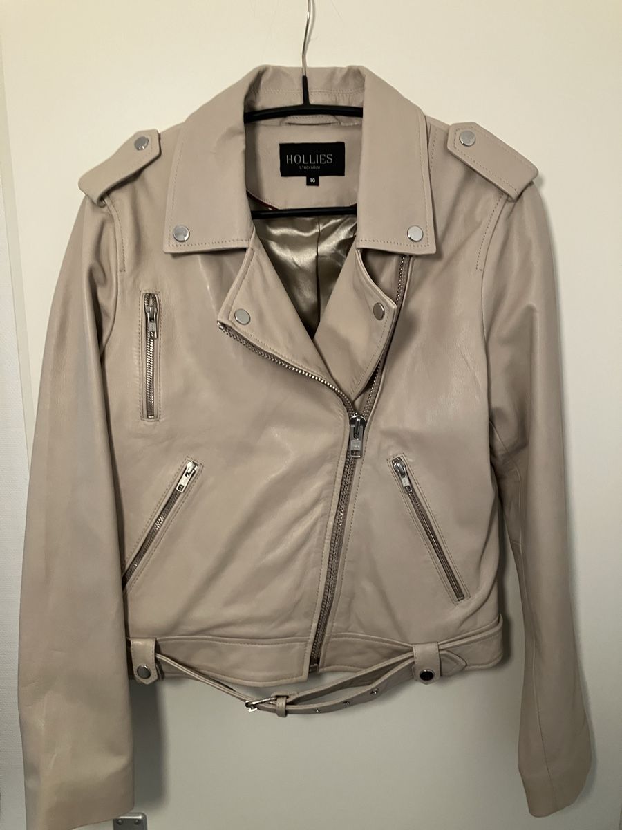 Giacche: Lederjacke HOLLIES, neu, beige Gr. 40 – Nuovo e nell'imballaggio originale da Luzern venduto da Zauberbaum