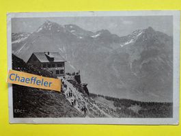 1920 Alp Grüm. Hotel Restaurant Belvedere mit Senagruppe