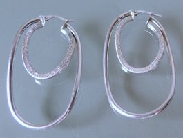 Silber 925 Ohrringe 45 x 27 mm
