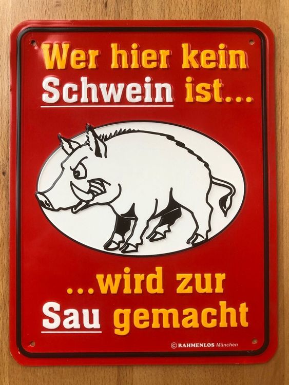 Blechschild / Sprüche / Wildschwein Kaufen auf Ricardo