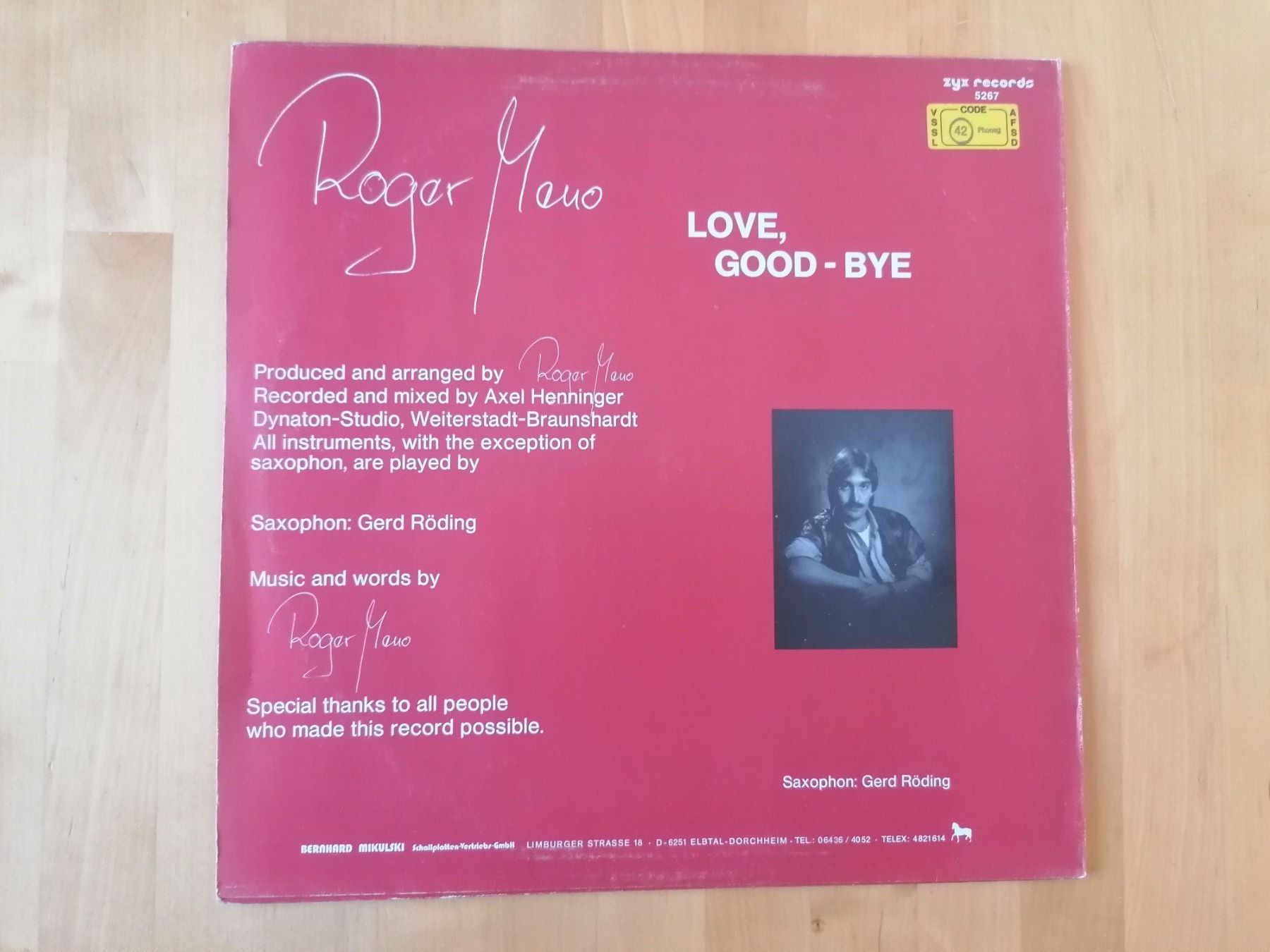 Dischi in vinile: Roger Meno – Love, Good-Bye – Usato da Emmenbrücke venduto da WintoWin 1