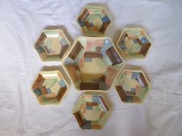 Antik SS Meissen 1 gr + 6 kl Schalen Dessert 7-tlg um 1940