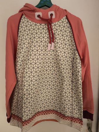 Kapuzenpullover Damen Farbe Rosa Muster Grösse XL 