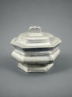 Vintage Large Pewter Octagonal Box