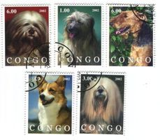 Briefmarken "Hunde". Kongo