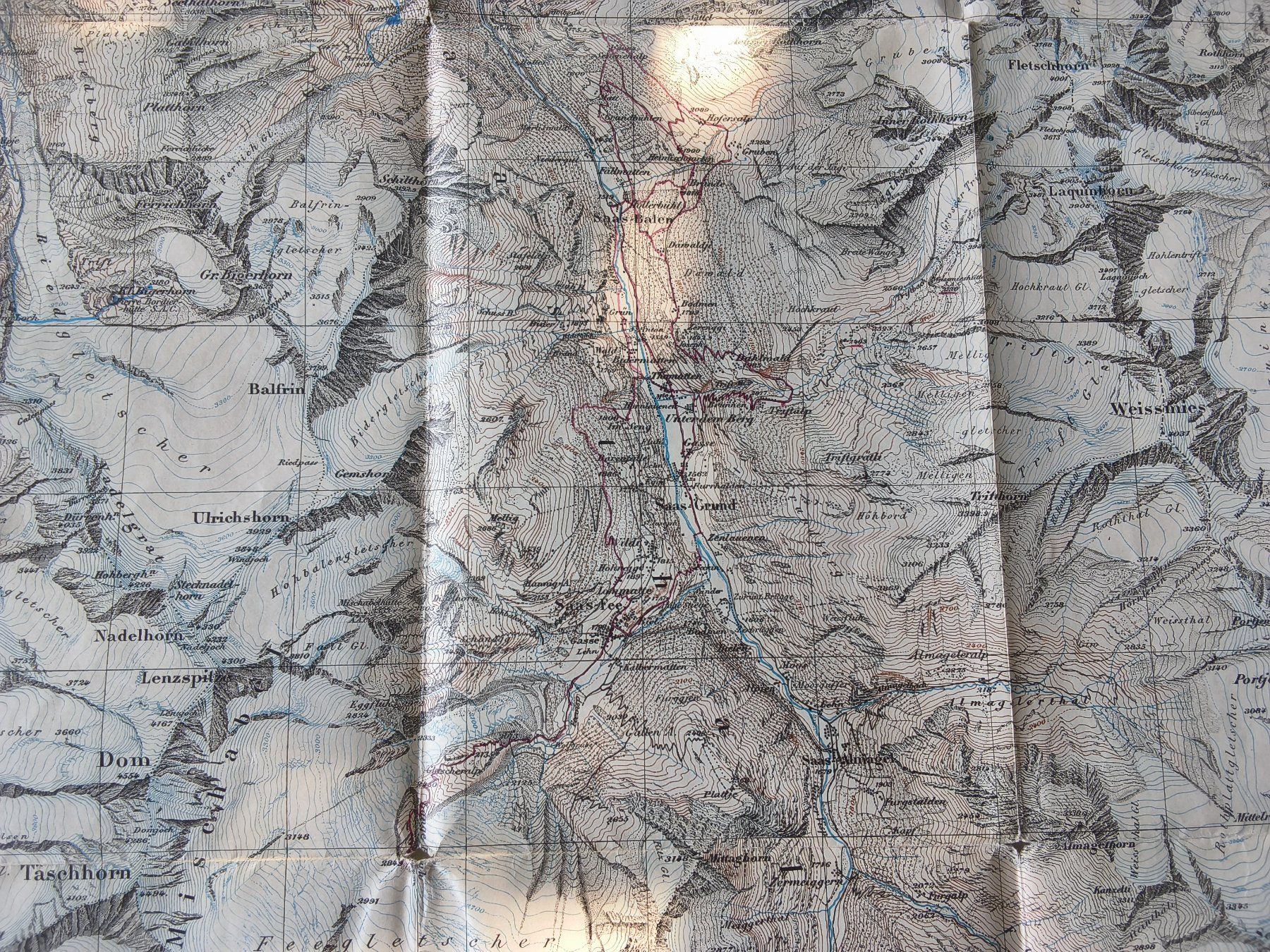 Cartine & Atlanti: Alte landkarte Theodulpass 1936 – Usato da Hallau venduto da histoiremerveilleuse 3