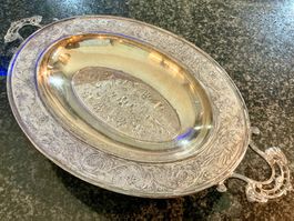 JUGENDSTIL FUSSSCHALE VERSILBERT FRANKREICH UM 1900