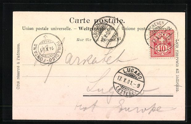 Cartoline postali: Göschenen, Teilansicht des Ortes an der – Usato da Berlin venduto da bartko-reher 1