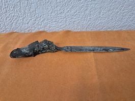 Antike Grabenkunst, WW1, Messer aus Granatsplitter, Rarität!