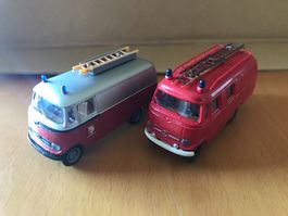 2x Brekina Mercedes Feuerwehr
