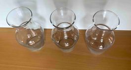 Drei kleine Glasvasen Klarglas 3er Set