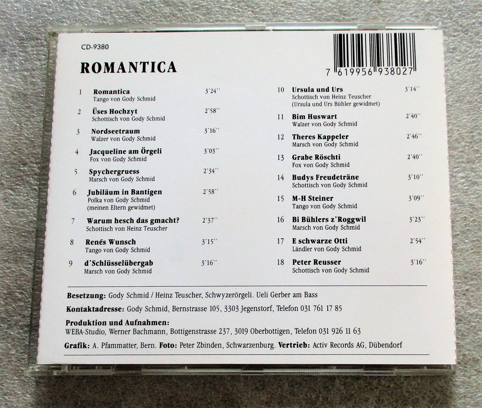CDs: SCHWYZERÖRGELITRIO GODY SCHMID - Romantica, CD, D11 – Gebraucht aus Sessa von  1