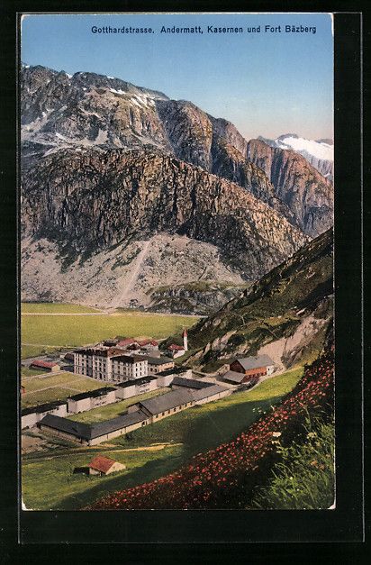 Cartoline postali: Andermatt /Gotthardstrasse, Kasernen und – Usato da Berlin venduto da bartko-reher