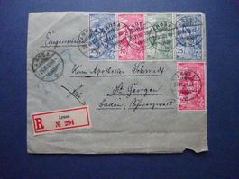 1900 UPU Nr. 77 - 79 Satzbrief mit Stempel Arosa