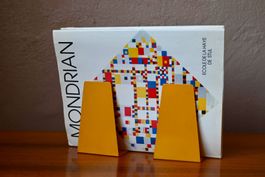 Serre-livres Design Minimaliste Métal Laqué Jaune Années 60
